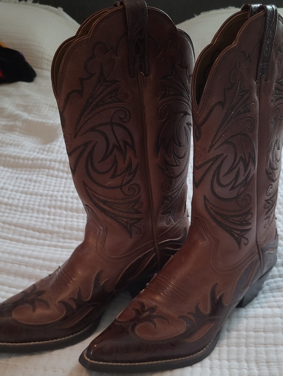 Ariat Shoes - Womens Ariat Brown Leather Western Embroidered Cowboy Boots